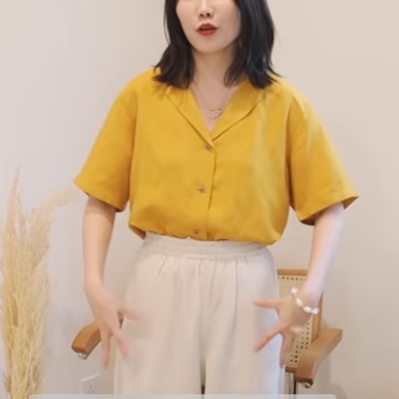 Uniqlo Tops - Uniqlo Linen Blend Short Sleeve Shirt